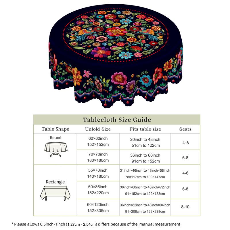 š„Hot Saleš„Mexican Floral Tablecloth With Scalloped Edge (50% OFF)