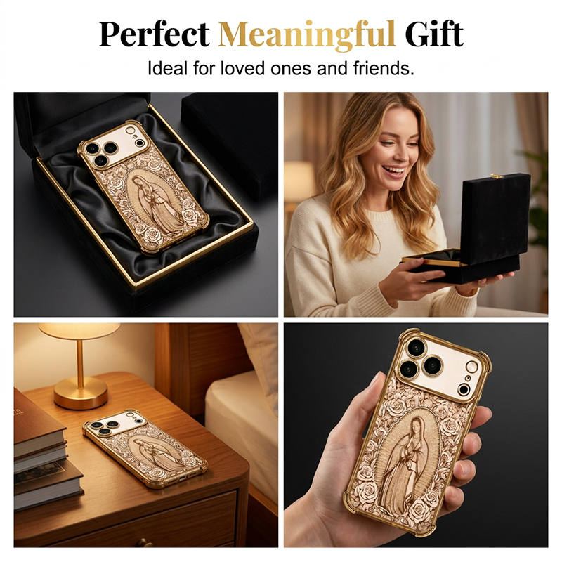 📱 LIMITED-TIME 50% OFF! ✨ Gold Art Phone Case – Intricate Floral Relief, Protective 🌿