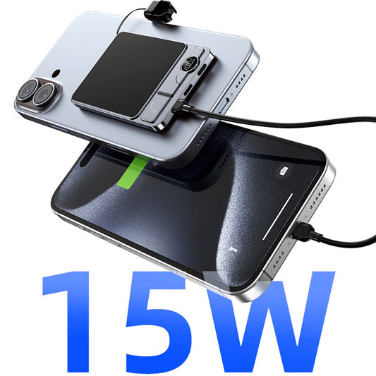 🔋 LIMITED-TIME 50% OFF! ✨ 3-in-1 Magnetic Portable Charger – Wireless, Built-in Stand, Slim 🍃