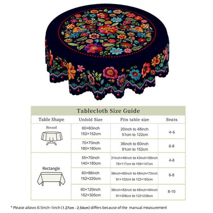 🔥Hot Sale🔥Mexican Floral Tablecloth With Scalloped Edge (50% OFF)