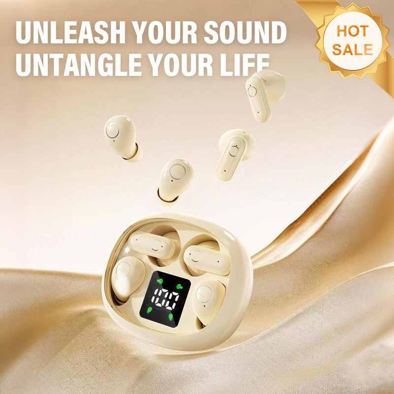 Dual-Pair Wireless Bluetooth Headset with LED Charging Case