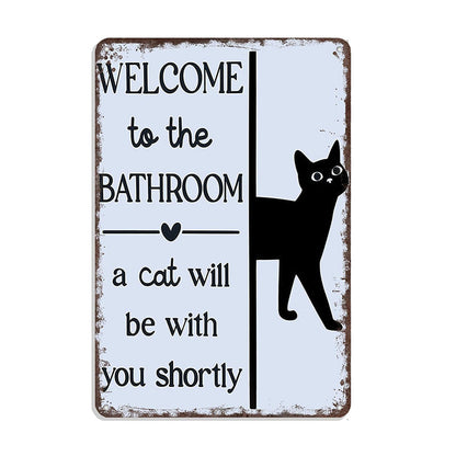 ⏳LAST DAY SALE 49% OFF🔥Vintage Highland Cow Aluminum Sign: Funny "Are You Pooping?" Black and White Bathroom Wall Decor