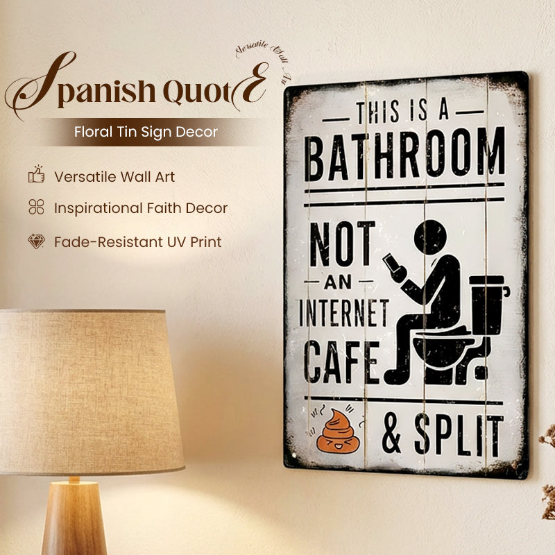 Spanish Quote  Floral Tin Sign Decor