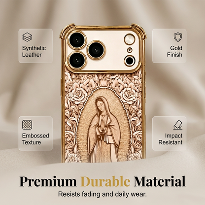 📱 LIMITED-TIME 50% OFF! ✨ Gold Art Phone Case – Intricate Floral Relief, Protective 🌿