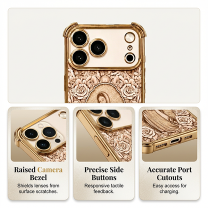📱 LIMITED-TIME 50% OFF! ✨ Gold Art Phone Case – Intricate Floral Relief, Protective 🌿