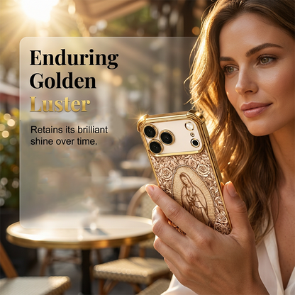 📱 LIMITED-TIME 50% OFF! ✨ Gold Art Phone Case – Intricate Floral Relief, Protective 🌿