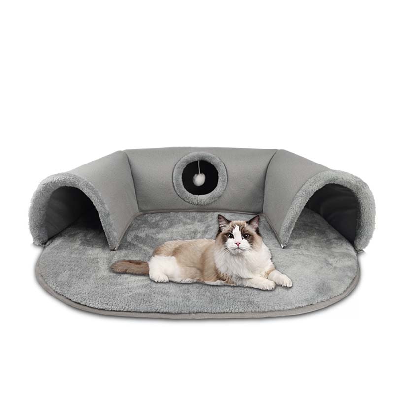 📢📢50% OFF !! ⏰Plush 2-in-1 Cat Tunnel Bed