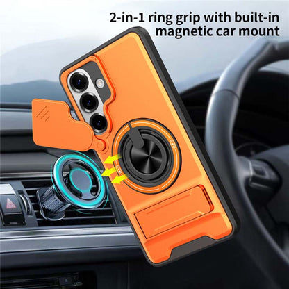 Samsung Phone Case – Sliding Camera Cover, Rotatable Ring, Magnetic Mount